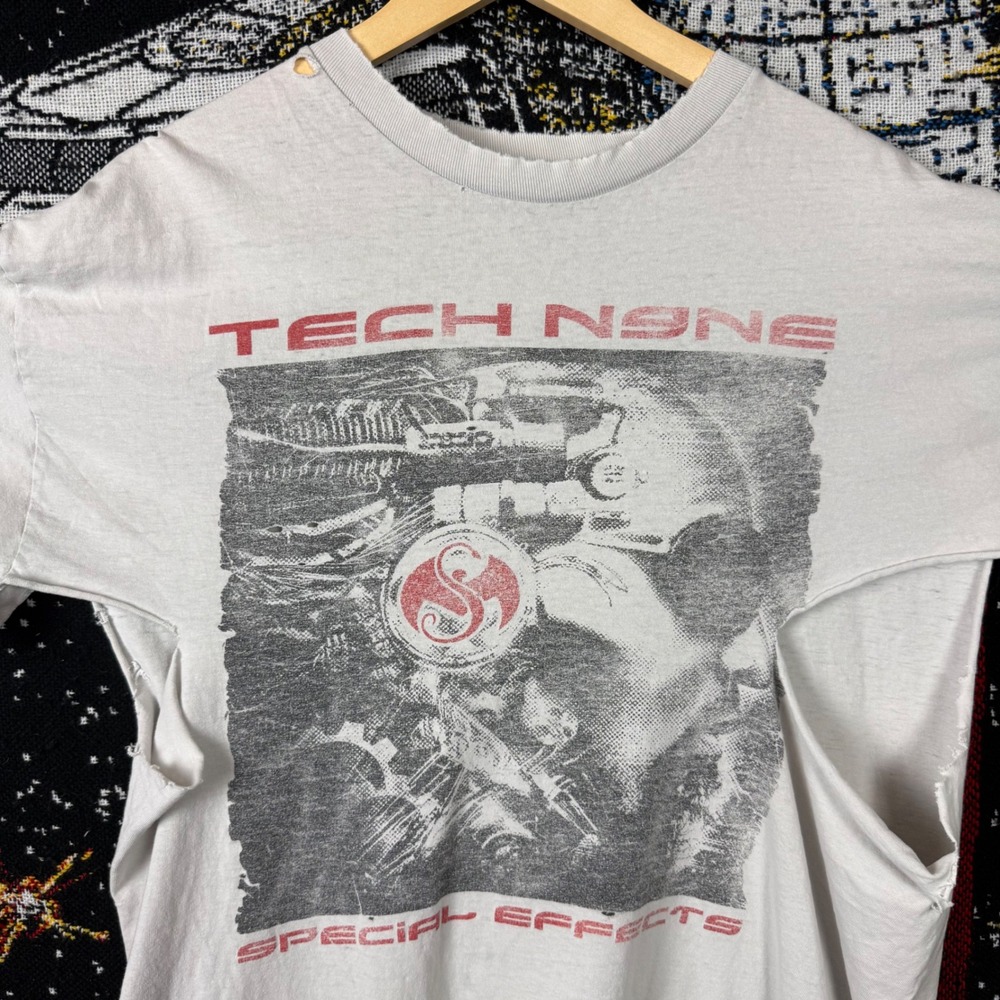 Tech N9ne Special Effects Graphic Tee White Distressed Rap Shirt 22x29